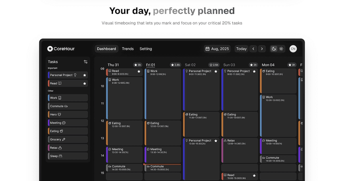 CoreHour - Time Boxing App